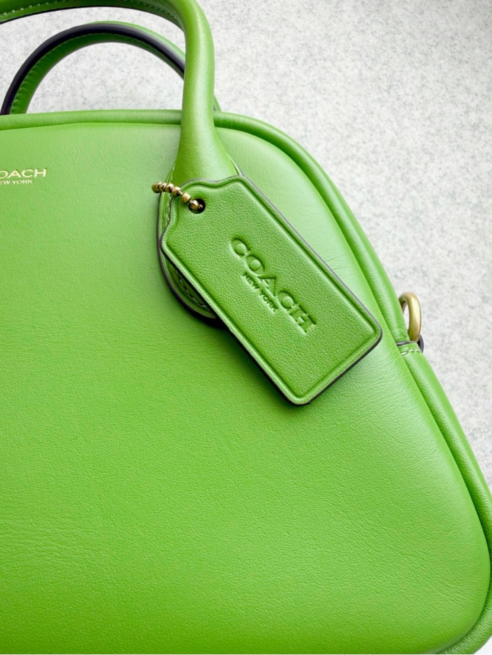 Coach Borough Bowling Bag in Dark Lime - Picture 5 of 8